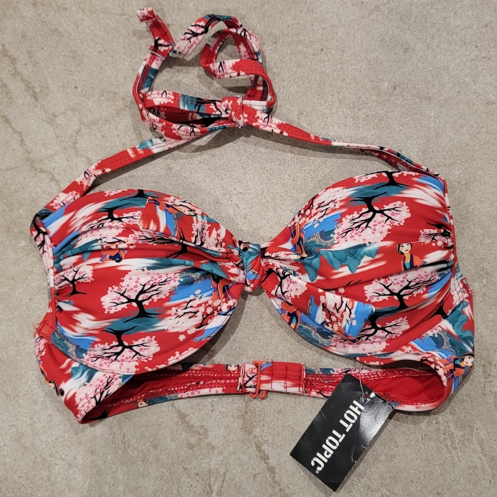 NWT DISNEY X HOT TOPIC Mulan Bikini Top